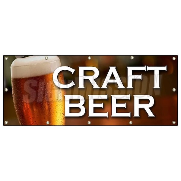 CRAFT BEER BANNER SIGN microbrewery microbrew brewery drinker mug